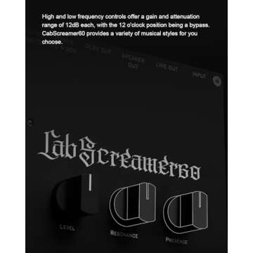 TOPPING HYNOTONE CabScreamer60 60W Power Amp Pedal with Presence & Resonance Controls, Balanced Line Out, DC 9V Output, PD Power Input, Line Out for Live & Recording