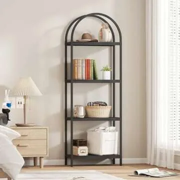 Yusong 4-Tier Arched Bookcase - Modern & Versatile Design