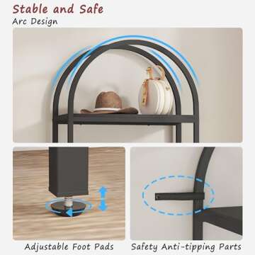 Yusong 4-Tier Arched Bookcase - Modern & Versatile Design