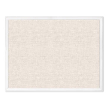 U Brands Farmhouse Linen Bulletin Board - 40"x30" White Wood Style Frame