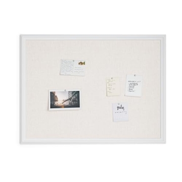 U Brands Stylish Linen Bulletin Board for Office Decor