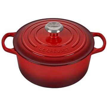 Le Creuset Enameled Cast Iron Signature Round Dutch Oven, 4.5 qt., Cerise