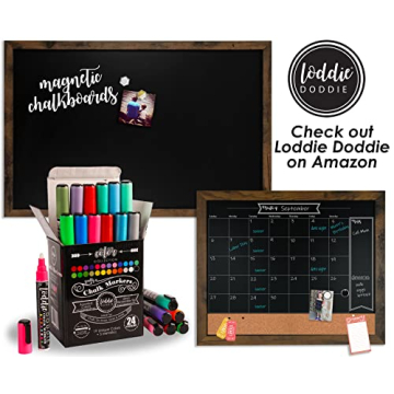 Loddie Doddie Magnetic Chalkboard with Rustic Frame