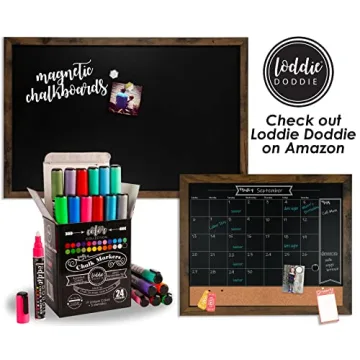Loddie Doddie Magnetic Chalkboard with Rustic Frame