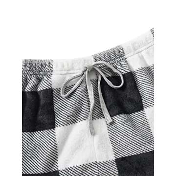 Milumia Women's Two Piece Pajama Crop Tank Top Tie Waist Fluffy Teddy Shorts Lounge Set Multi Black White Small