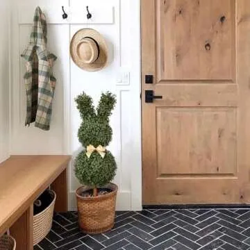 LUWENER 3FT Topiary Trees Artificial Outdoor-Artificial Rabbit Shaped Topiary Trees-UV-Resistant-Indoor Outdoor Home Front Porch Decor（2pcs）