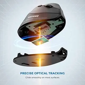 ECHTPower Ergonomic Wireless Mouse, Adjustable DPI & Rechargeable