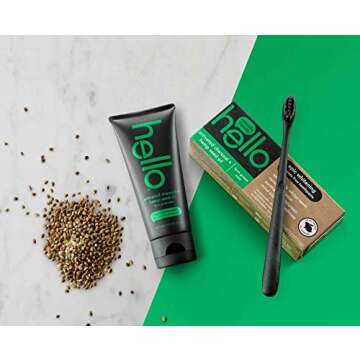 Hello Activated Charcoal Hemp Seed Oil Epic Whitening Toothpaste, 4 Ounce, Fluoride Free, SLS Free