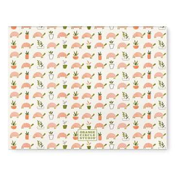 Orange Circle Studio 2022-2023 Weekly Desk Calendar Planner - 17-Month Planner with a Weekly View, To-Do List, & Goal Tracker - Turtle Garden