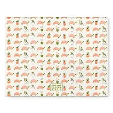 Orange Circle Studio 2022-2023 Weekly Desk Calendar Planner - 17-Month Planner with a Weekly View, To-Do List, & Goal Tracker - Turtle Garden