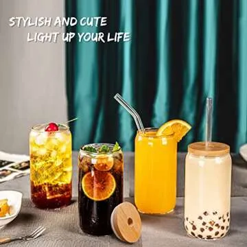 8 Pcs Cute Can-Shaped Glasses Set for Drinks