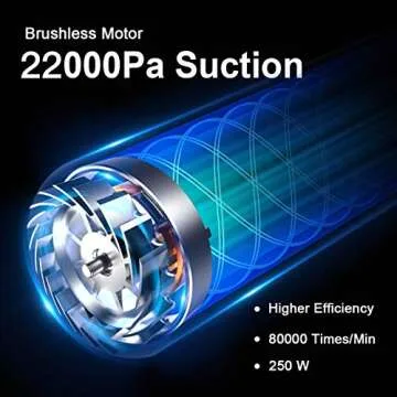 Dibea Stick Vacuum Cleaner for Home Hard Floor Carpet Car Pet Hair, 22KPa Suction Lightweight Handheld Vacuum with Rechargeable Lithium Ion Battery and LED Brush E19Pro