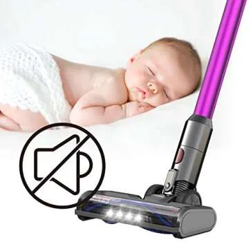 Dibea Stick Vacuum Cleaner for Home Hard Floor Carpet Car Pet Hair, 22KPa Suction Lightweight Handheld Vacuum with Rechargeable Lithium Ion Battery and LED Brush E19Pro