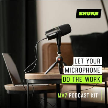 Shure MV7 Dynamic Mic for Podcasting Streaming USB XLR
