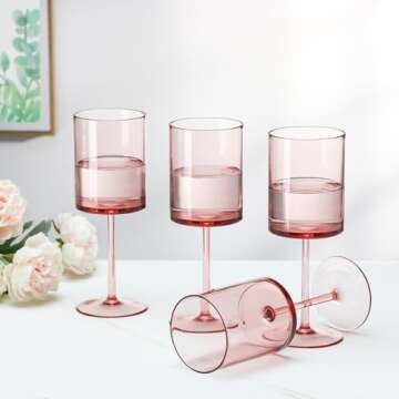 Elegant Blush Pink Plastic Wine Glasses for Parties
