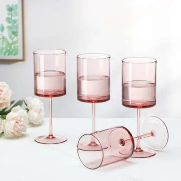 Elegant Blush Pink Plastic Wine Glasses for Parties