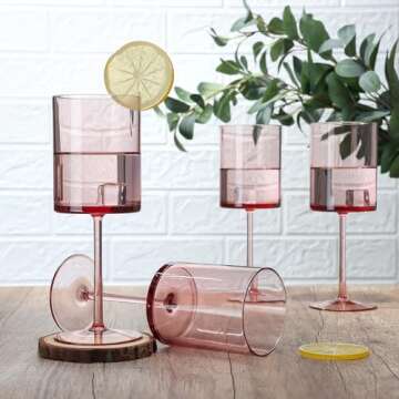 Elegant Blush Pink Plastic Wine Glasses for Parties