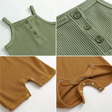 Simplee kids Baby Boys Girls Strap Rompers Knitted Jumpsuits Cotton Onesie Sleeveless Bodysuits Overalls for Summer Pack of 2