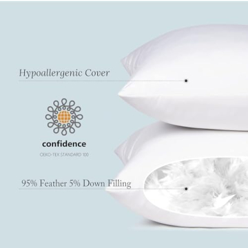 Soft Feather Down Throw Pillows Set of 2 for Comfort