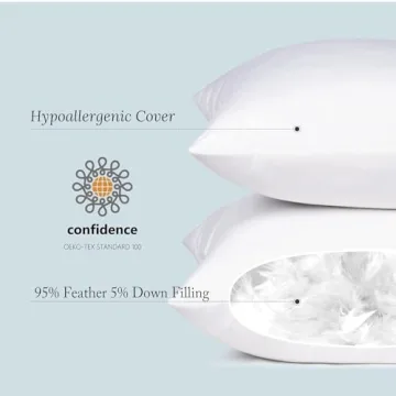 Soft Feather Down Throw Pillows Set of 2 for Comfort