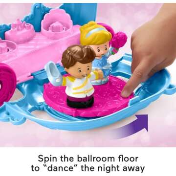 Fisher-Price Little People Toddler Toy Disney Princess Cinderella’s Dancing Carriage Playset with Figures for Pretend Play Ages 18+ Months​