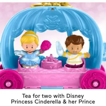 Fisher-Price Little People Toddler Toy Disney Princess Cinderella’s Dancing Carriage Playset with Figures for Pretend Play Ages 18+ Months​