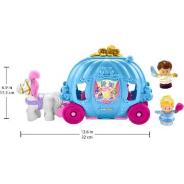 Fisher-Price Little People Toddler Toy Disney Princess Cinderella’s Dancing Carriage Playset with Figures for Pretend Play Ages 18+ Months​
