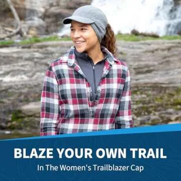 TrailHeads Fleece Ponytail Hat for Women – Trailblazer Reflective Winter Hat with Ponytail Hole for Workouts, Heather Grey