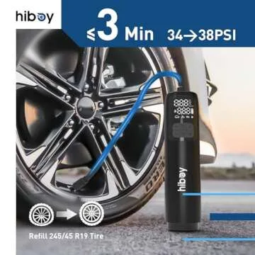 Hiboy 2 in 1 Tire Inflator Portable Air Compressor with Cordless vacuuming Function, 2X Faster Inflation, 150PSI Cordless Air Pump with 10kPa Powerful Vacuuming Function, 5000mAh Powerful Battery