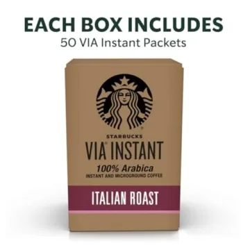 Starbucks VIA Instant Coffee, Italian Roast, 50 Packets
