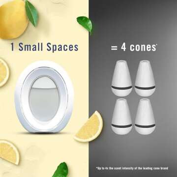 Febreze Small Spaces Air Freshener, Odor-Fighting, Plug In Alternative, Air Fresheners for Home and Bathroom and Kitchen, Closet Air Fresheners, Kitchen Odor Fighter Scent, 4 Count