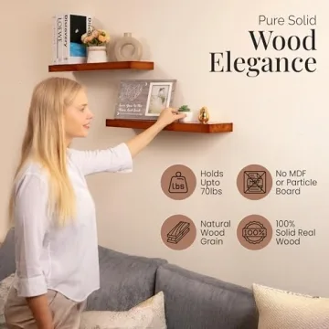 Imperative Décor Floating Wall Shelves - Durable & Elegant Wood Shelving