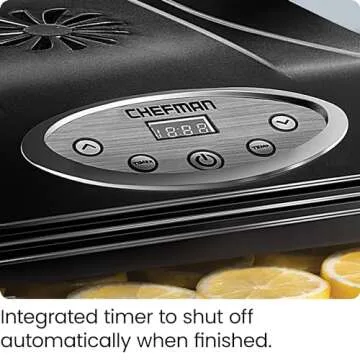 Chefman 9-Tray Food Dehydrator Machine Professional Electric Multi-Tier Food Preserver, Dried Meat or Beef Jerky Maker, Fruit & Vegetable Dryer with 9 Slide Out Trays & Transparent Door, Black