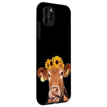 Cute Cow Floral Design Case for iPhone 11 Pro Max