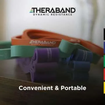 THERABAND High Resistance Bands, Set of 2 Elastic Super Bands for Improving Flexibility, Injury Rehab, & Full Body Workouts, Heavy Duty Stretch Bands for Lifting, 1 Light & 1 Medium Band