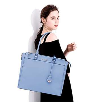 Laptop Bag for Women,17 Inch Tote Bag,Chic Work Bag Laptop Briefcase for Business Women Lawyer,Pract...