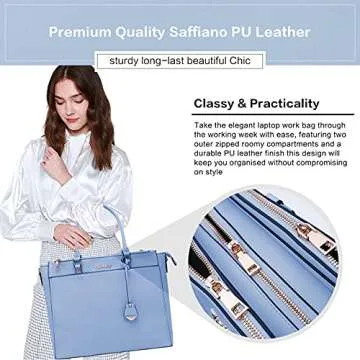 Stylish 17 Inch Laptop Bag for Women, Chic Tote Work Bag