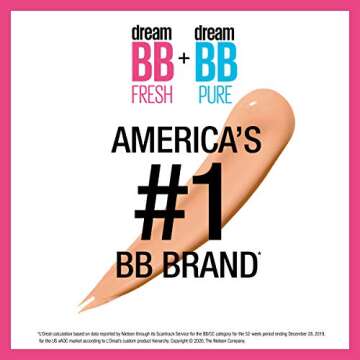 Maybelline Dream Fresh BB 8-in-1 Beauty Balm Skin Perfector SPF 30, Light/Medium, 1 oz (Pack of 3)
