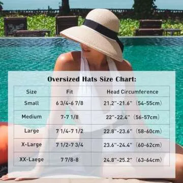Stylish and Packable Large Women Summer Straw Sun Hat for Beach- UPF 50+