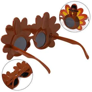 URATOT Thanksgiving Turkey Headbands and Glasses 4 Pack