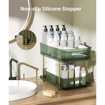 Colorsmoon 2-Tier Large Makeup Organizer for Skincare