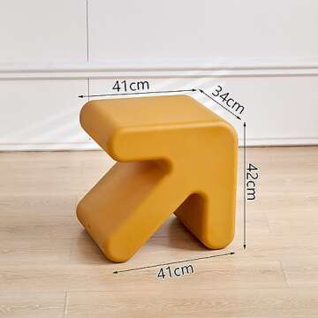 NURCIX Modern Footstool Ottoman Foot Rest, Exquisite Small End Table, Soft Foot Stool with S-Shape, Dressing Makeup Chair, Living Room, Bedroom, Entrance,Yellow