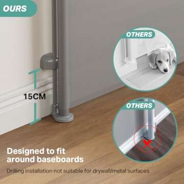 Cumbor 55" Wide Retractable Baby Gates for Doorways, Mom's Choice Award - Mesh Dog Gate for The Hous...