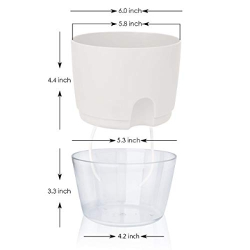 Vanavazon 6 Inch Self-Watering Planter Pots for Plants