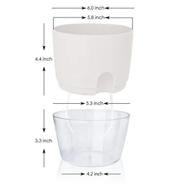 Vanavazon 6 Inch Self-Watering Planter Pots for Plants