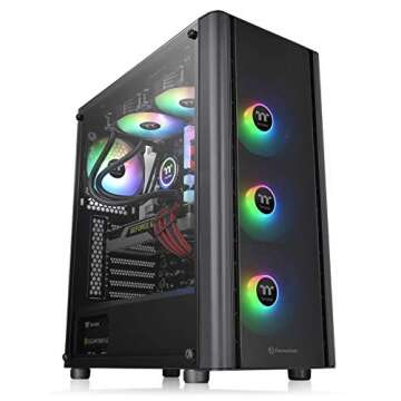 Thermaltake V250 Motherboard Sync ARGB ATX Mid-Tower Chassis with 3 120mm 5V Addressable RGB Fan + 1 Black 120mm Rear Fan Pre-Installed CA-1Q5-00M1WN-00