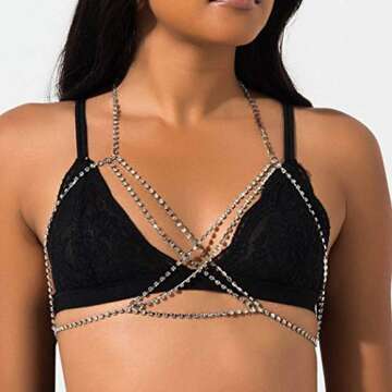 Victray Glitter Rhinestone Body Chain Jewelry | Stylish Bikini Accessory
