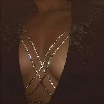 Victray Glitter Rhinestone Body Chain Jewelry | Stylish Bikini Accessory