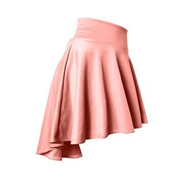 NE PEOPLE Women’s Skater Skirt – Stretch Elastic Waist Casual Mini Flared Swing Pleated Skirts Made in USA NEWSK12 Light Coral L