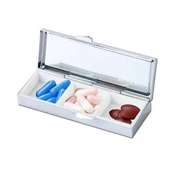 LIZIMANDU Stainless Steel Pill Box for Stylish Daily Use